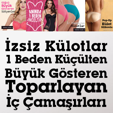 İz Yapmayan Pop-Up Külotlar | Bir Beden Küçülten İç Çamaşırları