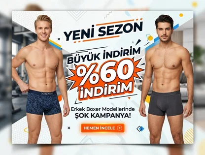 Yeni sezon erkek boxer modellerinde büyük indirim!