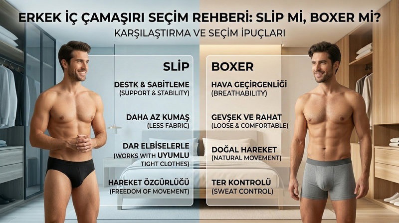 Erkek Slip mi Boxer mı? Karşılaştırma ve Seçim Rehberi