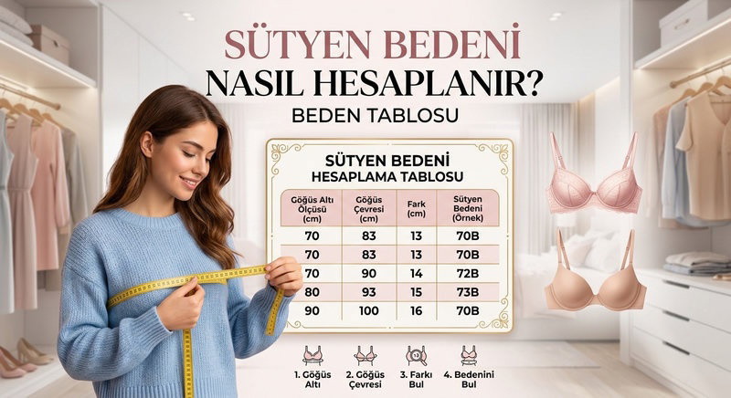 Sütyen Bedeni Nasıl Hesaplanır? Beden Tablosu