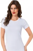 Akbeniz Bayan Kısa Kol Beyaz Body 232 Beyaz