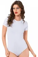 Akbeniz Bayan Kısa Kol Çıtçıtlı Beyaz Body 242 Beyaz