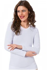 Akbeniz Akbeniz Bayan Uzun Kol Beyaz Body 250