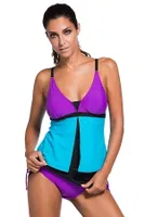 Angelsin Şık Renkli Tankini Etekli Bikini Takım