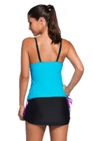 Angelsin Şık Renkli Tankini Etekli Bikini Takım farklı açı