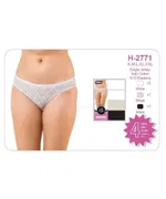 Bayan Lycralı Dantelli Bikini Dörtlü Öztaş H2771 Renkli detay görünüm