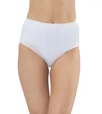 HMD Bayan Rahat Doku Pamuklu Beyaz Ribana Bato Külot Hmd 1003 - 6 Adet