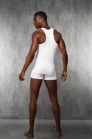 Doreanse Erkek Sporcu Atlet Racer Back Vest 2230 Beyaz detay görünüm