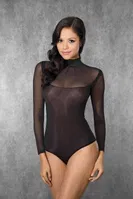 Doreanse Seksi Tül Bayan Çıtçıtlı Body 12433 Siyah