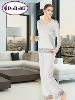 Doremi Romance Pijama Takım Gri Melanj
