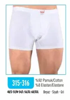 Pamuklu Beyaz Likralı Boxer Rahat Doku HMD 315 Beyaz detay görünüm