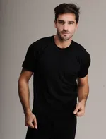 Erkek Siyah Kısa Kollu Fanila farklı açı