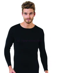 Öztaş Erkek Siyah Ribana Uzunkol Sıfır Yaka Öztaş A1021