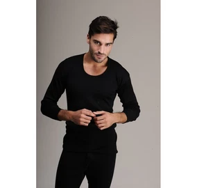 Has Yün Erkek Siyah Uzun Kollu Fanila