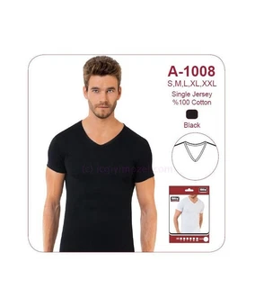 Öztaş Erkek Siyah V Yaka Fanila Öztaş A1008 - Alternatif Görünüm