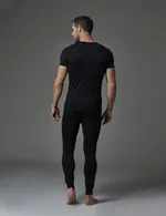 Erkek Termal O Yaka Kısa Kol T-Shirt Dagi D6120 Siyah detay görünüm