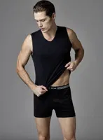 Eros ERS031 Erkek V Yaka 2 li Kolsuz T-Shirt detay görünüm