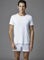 Eros ERS032 Erkek O Yaka 2li Kısa Kol T-Shirt Beyaz