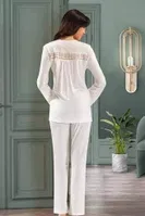 Fantazi Pijama Takım XSES 2405 Ekru detay görünüm