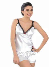 Sistina İki Parça Saten Gecelik Sistina M-336