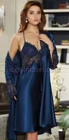 İpek Saten Dantelli Kısa Altılı Set Takım Jeremi 481 Lacivert görsel 8