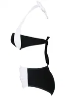 Kaplı Siyah Beyaz Şık Tasarımlı Bikini Çok Renkli farklı açı