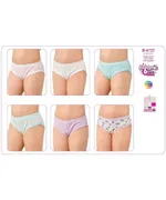 Kız Baskılı Lycralı Biyeli Slip 6 Lı Paket Öztaş B4727 Renkli görsel 7