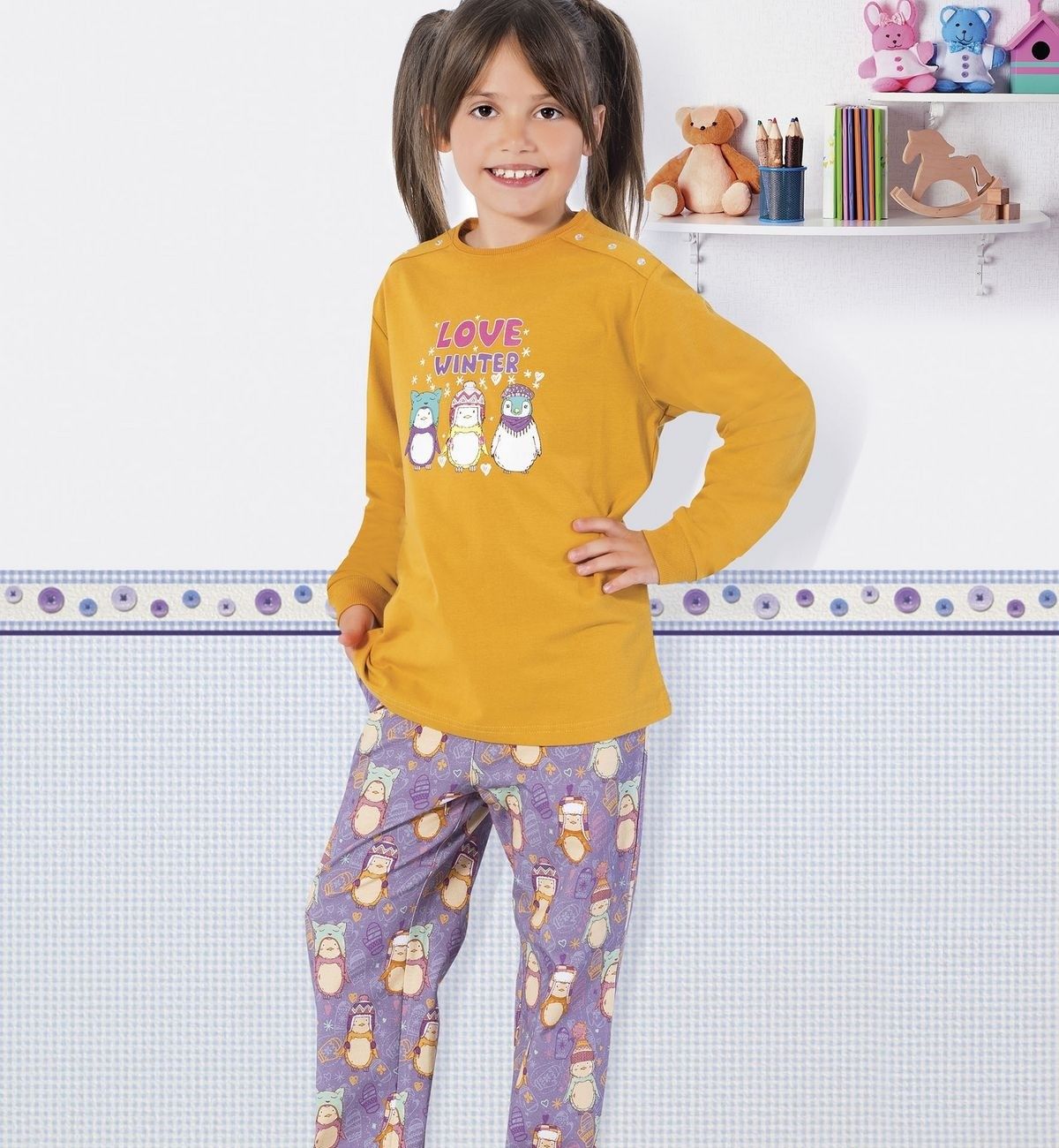Kız Çocuk Pijama Takım Hmd 5265