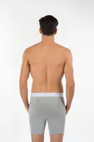 Kom Erkek Long Şort - Long Çift Düğmeli Uzun Erkek Boxer Gri görsel 8