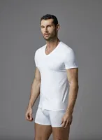 Konpakt Likralı O Yaka T-Shirt Dagi D5120 Beyaz farklı açı