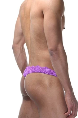 La Blinque La Blinque Erkek Mor Dantel Tanga Külot 15411 - Alternatif Görünüm