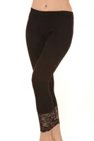 Lady Paçaları Dantelli Kadın Siyah Tayt 1013 Görsel