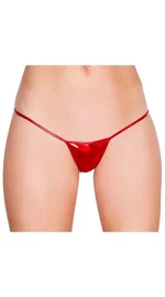 Merry See Kırmızı Deri Görünümlü Tanga