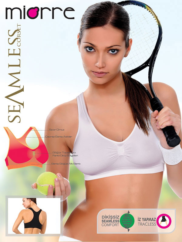 Miorre Büstiyer Seamless Bayan Yüzücü - 237-001700 Beyaz No.2