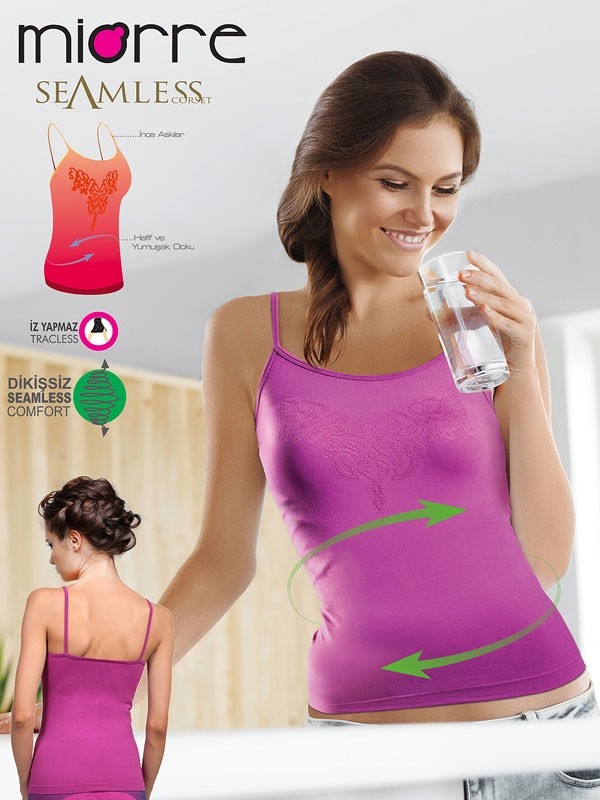 Miorre Seamless İp Askılı Kabartma Desenli Body