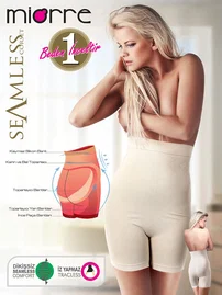 Miorre Miorre Yüksek Bel Şekillendirici Korse Silikonlu / 1 Beden İnceltir!!!