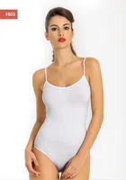 Miss Fit Dikişsiz İnce Askılı Korsajlı Body 1903 Beyaz