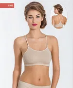 Miss Fit Sporcu Büstiyer Dikişsiz İnce Askılı 1505 Ten görsel 5
