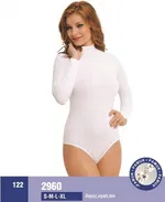 NBB Uzun Kollu Çıtçıtlı Body 2960 Beyaz detay görünüm