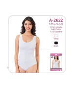 Öztaş Bayan Geniş Askı Çıt Çıt Badi A2622 Beyaz detay görünüm