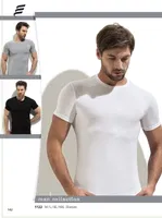 Pamuk Elastan Sıfır Vaka Erkek T-Shirt Erdem 1122 - 3 Adet Beyaz görsel 5