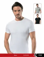 Pamuk Elastan Sıfır Vaka Erkek T-Shirt Erdem 1122 - 3 Adet Beyaz görsel 4