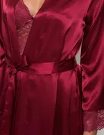 Pierre Cardin 4265 Saten Gecelik Sabahlık Takım Bordo farklı açı