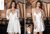 Jeremi Saten Gecelik Sabahlık Takım Jeremi 2554