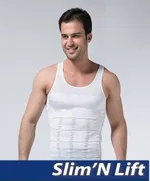 Slim N Lift Atlet Tipi Erkek Göbek Korsesi Baklava Tipi Beyaz farklı açı