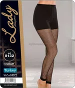 Lady Yarısı Tül Detaylı Penye Bayan Tayt 8132 Siyah detay görünüm