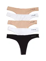 Us Polo 67005 5'li Kıl Lastikli String Siyah-Beyaz-Ten-Somon-Kırmızı görsel 10