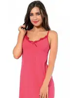 Akbeniz Bayan İp Askılı Uzun Gecelik 902 Fuşya farklı açı