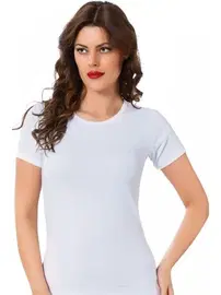 Akbeniz Akbeniz Bayan Kısa Kol Beyaz Body 232