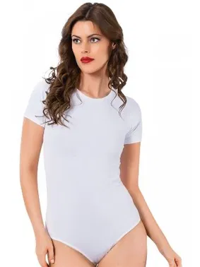 Akbeniz Akbeniz Bayan Kısa Kol Çıtçıtlı Beyaz Body 242